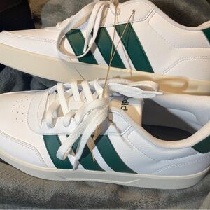New ADIDAS Men's Breaknet 3.0 Shoes sportswear Sz 12  White & Green Retail $59
